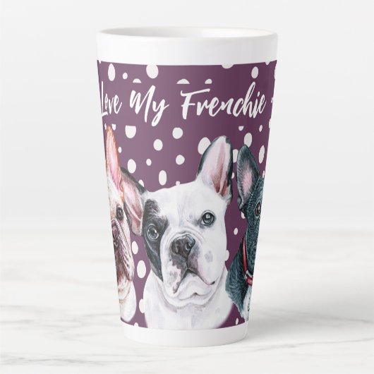 Aquarelle des Bulldogs français Latte Mug (Devant)