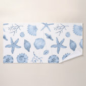 Aquarelle des coques bleues (Serviette de bain)