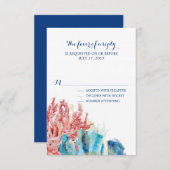 Aquarelle des récifs colorés | RSVP pour mariage (Devant / Derrière)