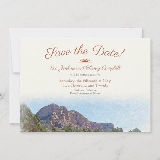 Aquarelle : Désert romantique Enregistrer la carte (Devant)