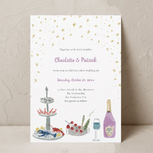 Aquarelle dessinée à la main Faire-part de mariage