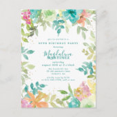 Aquarelle d'été Floral 30e Invitation d'anniversai (Devant)