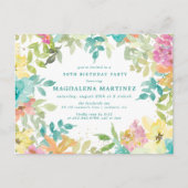 Aquarelle d'été Floral 50e anniversaire Invitation (Devant)