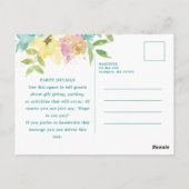 Aquarelle d'été Floral 80e Invitation d'anniversai (Dos)