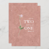 Aquarelle Deux deviennent un Faire-part de mariage (Devant / Derrière)