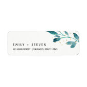 aquarelle d'hiver décor verdure étiquette (Devant)