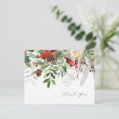 Aquarelle d'hiver Floral verdure Merci Cartes (Debout devant)