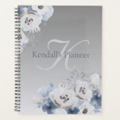 Aquarelle d'hiver Monogramme floral personnalisé (Devant)