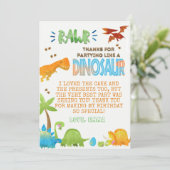 Aquarelle Dinosaur Carte de remerciements d'annive (Debout devant)