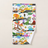 Aquarelle Dinosaure Construction Enfants mignonnes (Serviette à main)