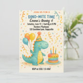 Aquarelle Dinosaure Invitation Anniversaire Pour E (Debout devant)