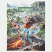 Aquarelle Dinosaure Nom personnalisé Couverture po (Devant)