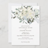 Aquarelle d'ivoire Faire-part de mariage florale (Devant)