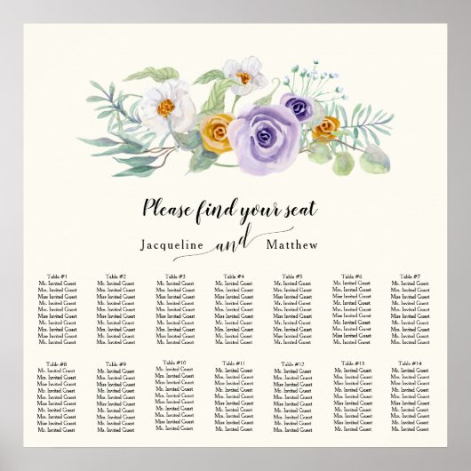 Aquarelle d'ivoire violet or blanc tableau de sièg (Devant)