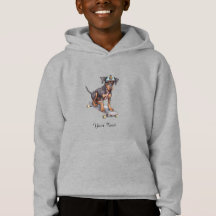 Aquarelle Doberman Enfants Sweat - shirt à capuche