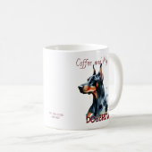 Aquarelle Doberman Pincher /Personnaliser la Mug (Devant droit)
