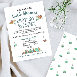 Aquarelle d'oiseaux doux Douche carte d'anniversai