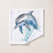 Aquarelle Dolphin Trio (Gant de toilette)