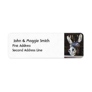 Aquarelle Donkey Animal Nature Art Étiquette