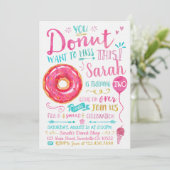 Aquarelle Donut Invitation d'anniversaire (Debout devant)