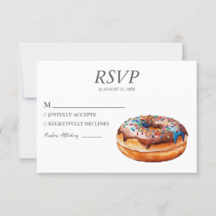 Aquarelle Donut RSVP Card Mariage Doughnut douce