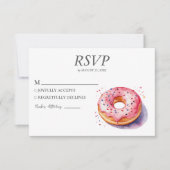 Aquarelle Donut RSVP Card Mariage Doughnut douce (Devant)