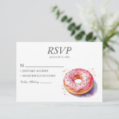 Aquarelle Donut RSVP Card Mariage Doughnut douce (Debout devant)