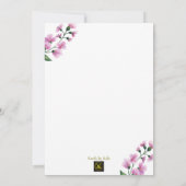 Aquarelle d'orchidée rose douce 16 Invitation (Dos)