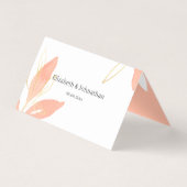 Aquarelle dorée Floral Mariage Cartes de table (Dos)