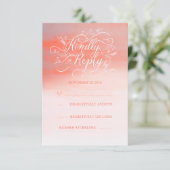 Aquarelle douce Carte RSVP de mariage rose moderne (Debout devant)