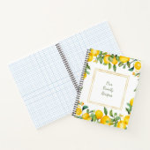 Aquarelle douce citron italien or Carnet spiral (Intérieur)