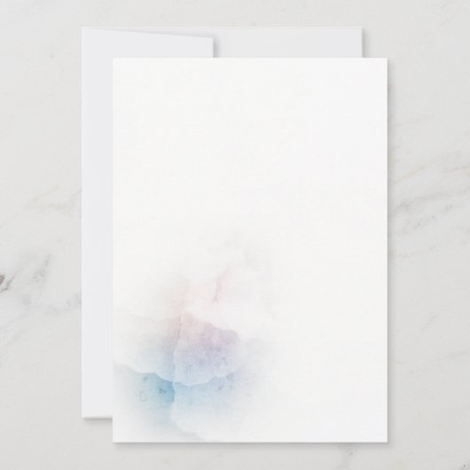 Aquarelle douce et Croix dorée invitation au baptê (Dos)