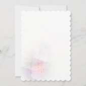 Aquarelle douce et Croix dorée invitation au baptê (Dos)