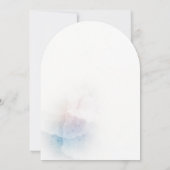 Aquarelle douce et Croix dorée invitation au baptê (Dos)