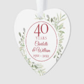 Aquarelle douce Feuilles 40e anniversaire Photo (devant)