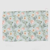 Aquarelle douce fleurs & serviette de golf feuille (Horizontal)