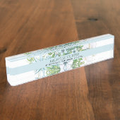 Aquarelle douce Floral Personnalisé Plaque de nom (Taille)