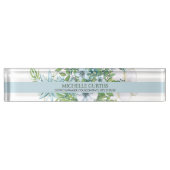 Aquarelle douce Floral Personnalisé Plaque de nom (Devant)