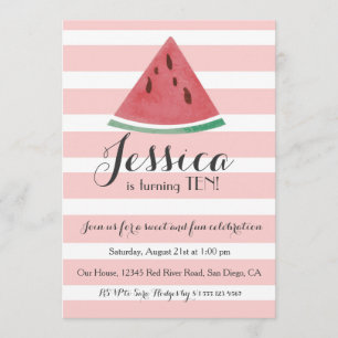 Aquarelle douce Invitation d'anniversaire pour fil