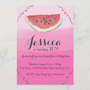 Aquarelle douce Invitation d'anniversaire pour fil