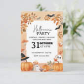 Aquarelle douce Invitation de la fête d'Halloween (Debout devant)