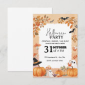 Aquarelle douce Invitation de la fête d'Halloween (Devant / Derrière)