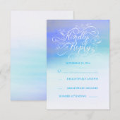 Aquarelle douce moderne bleu mariage carte RSVP (Devant / Derrière)