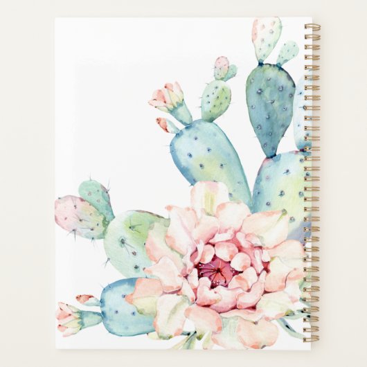 Aquarelle douce Pastel Blooming Cactus (Dos)