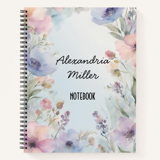 Aquarelle douce Pastel Carnet floral (Devant)