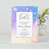 Aquarelle douce pastel photo Sweet 16 Invitation (Debout devant)