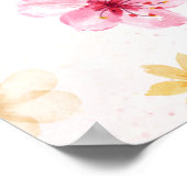 Aquarelle douce personnalisée Poster Nom Floral (Coin)