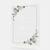 Aquarelle douche nuptiale eucalyptus bienvenue (Angle)