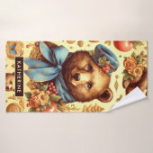 Aquarelle d'ours Vintage (Serviette de bain)