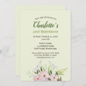 Aquarelle Doux Blanc Calla Invitation Anniversaire (Devant / Derrière)